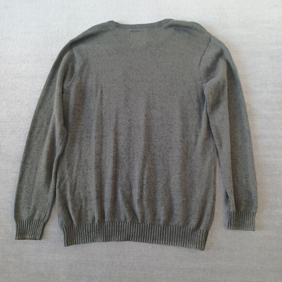 O'hanlon Mills Sweater Mens L Forrest Green Knit Crew Neck Chest Pocket Stretch - Picture 2 of 9